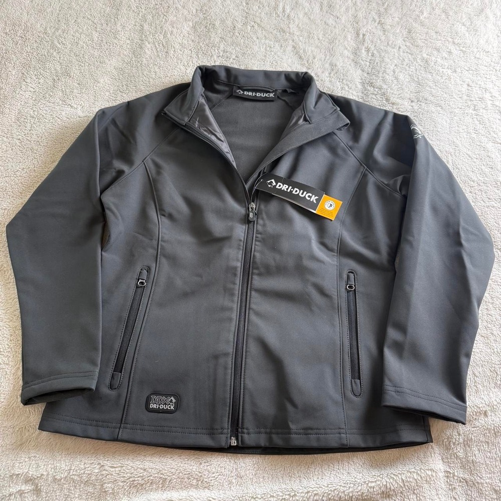 dri duck grey softshell zip jacket nwt